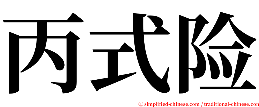 丙式险 serif font