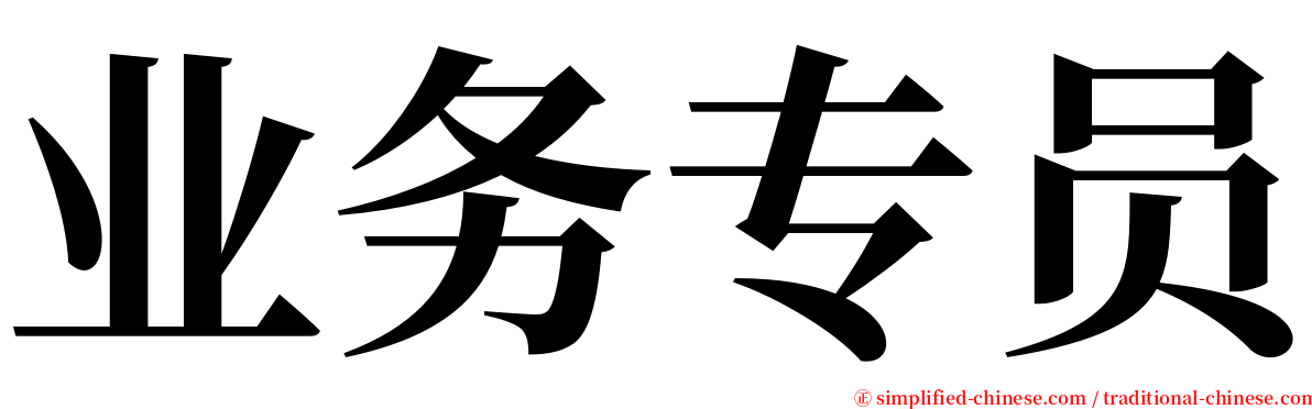 业务专员 serif font
