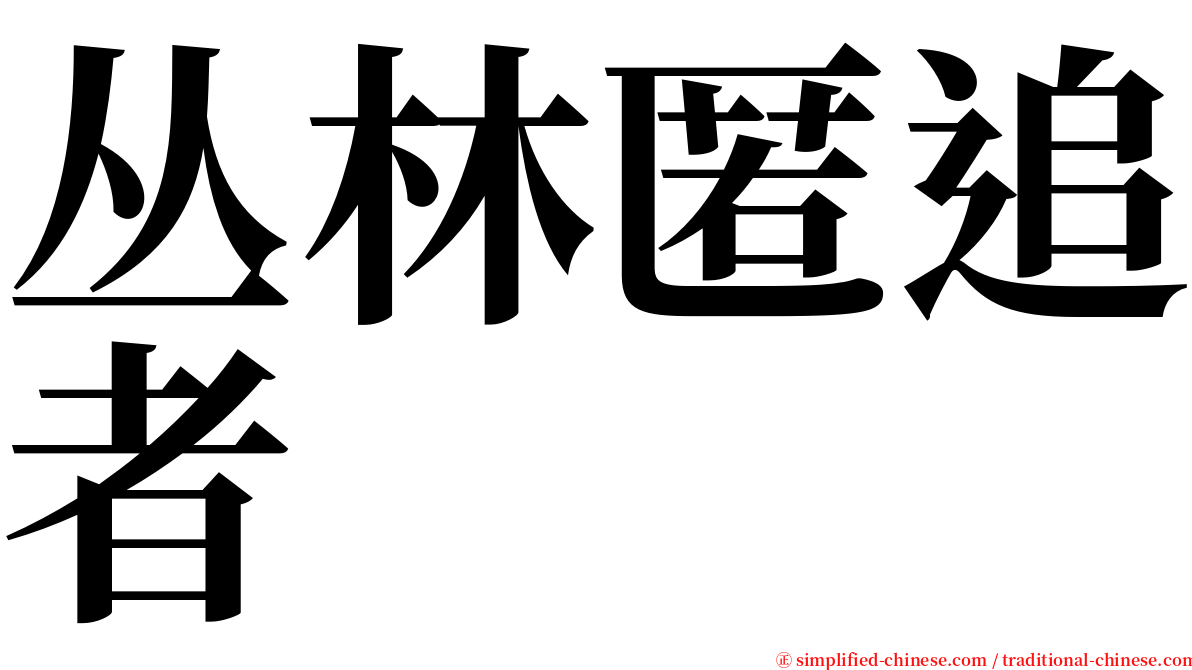 丛林匿追者 serif font