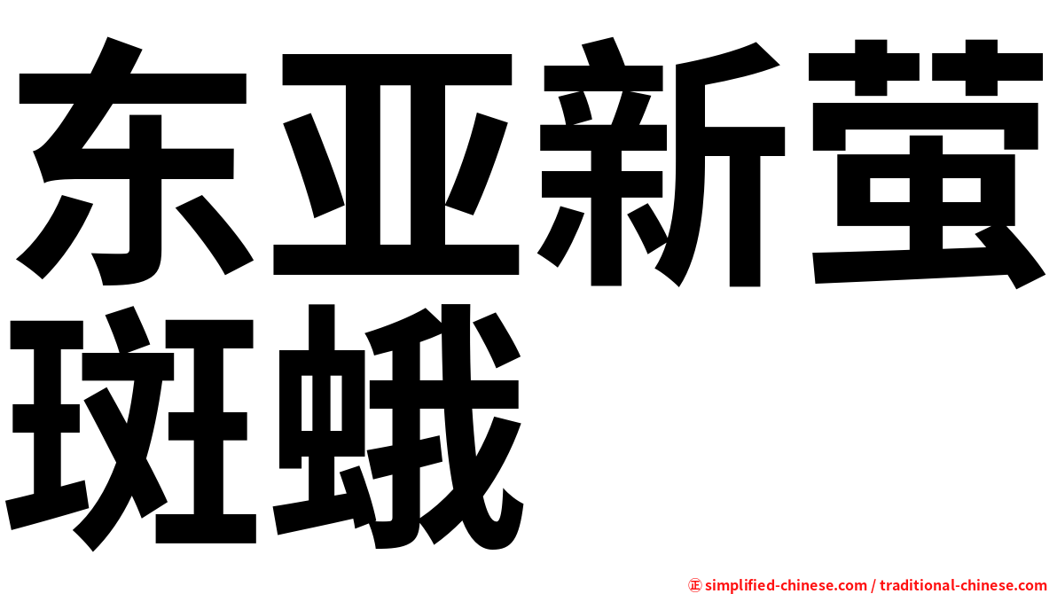 东亚新萤斑蛾