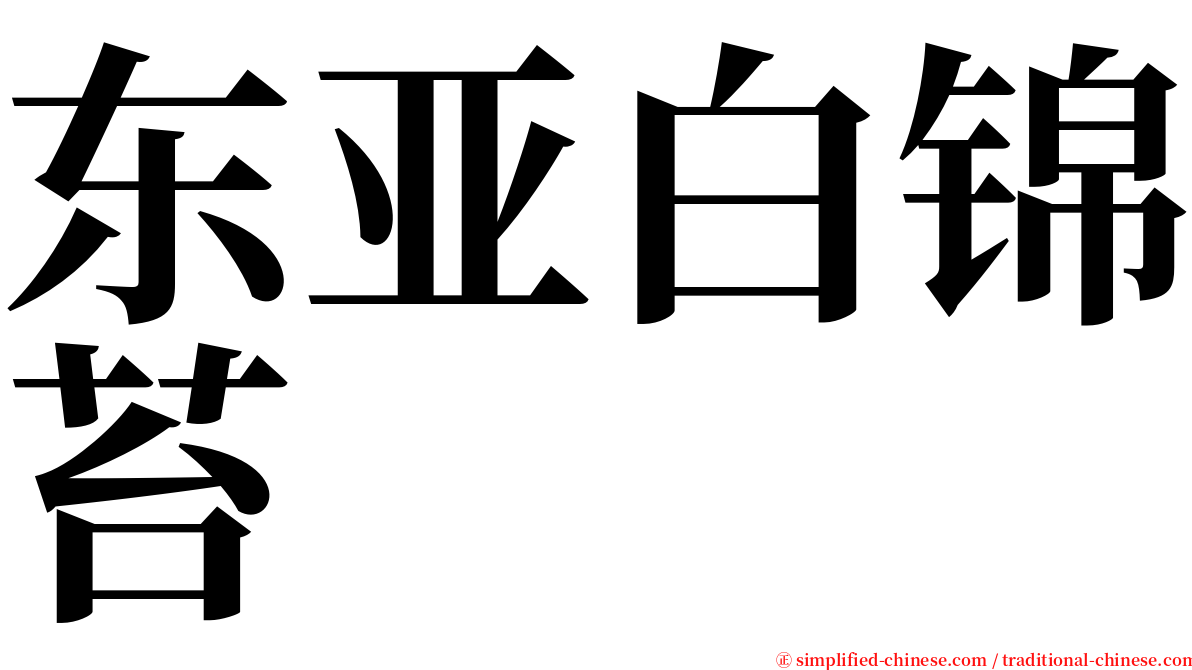 东亚白锦苔 serif font