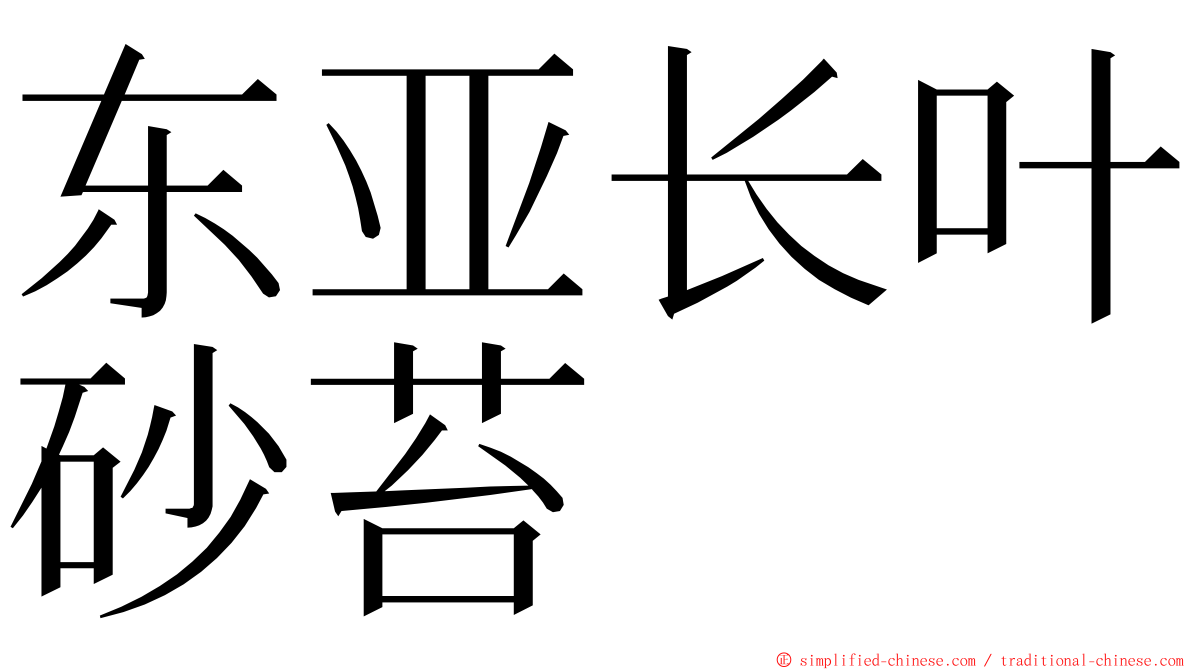 东亚长叶砂苔 ming font