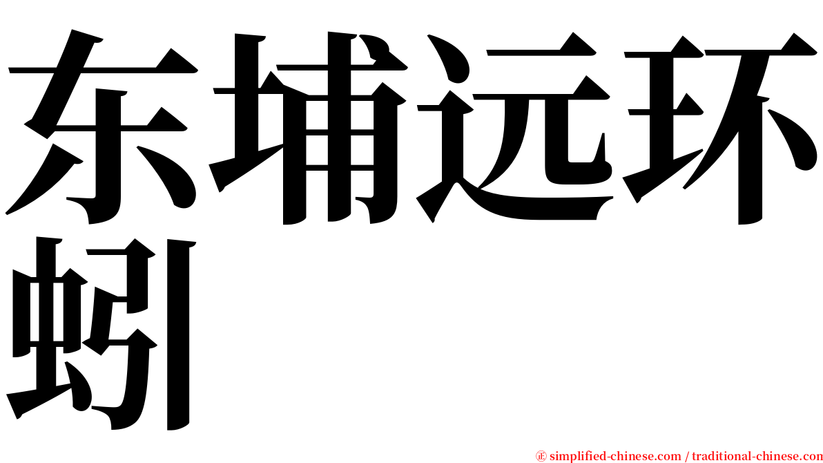 东埔远环蚓 serif font