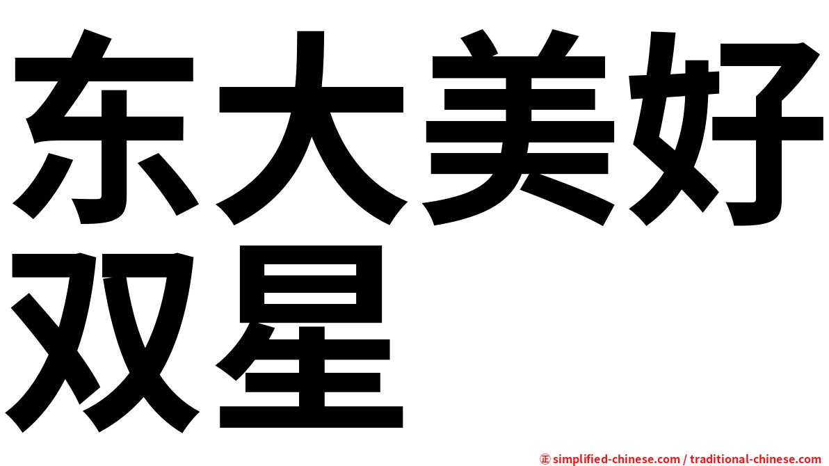 东大美好双星