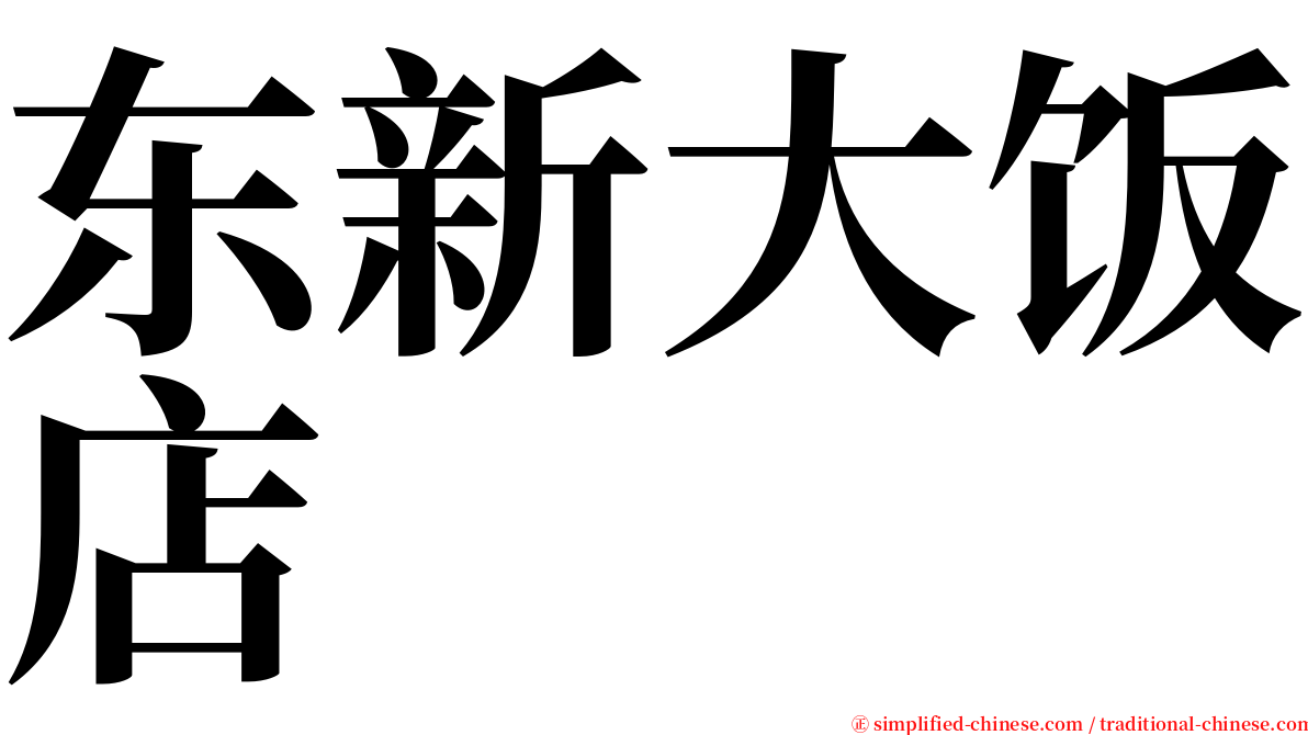 东新大饭店 serif font