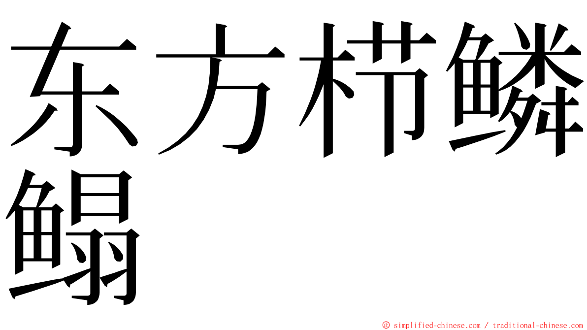 东方栉鳞鳎 ming font