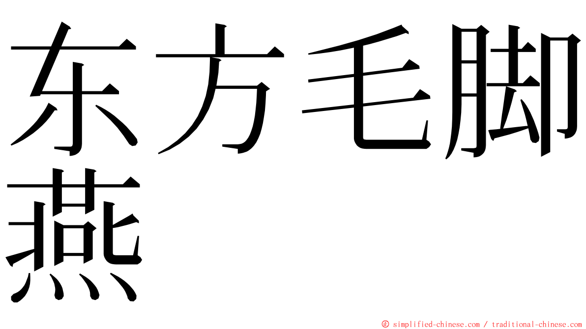东方毛脚燕 ming font