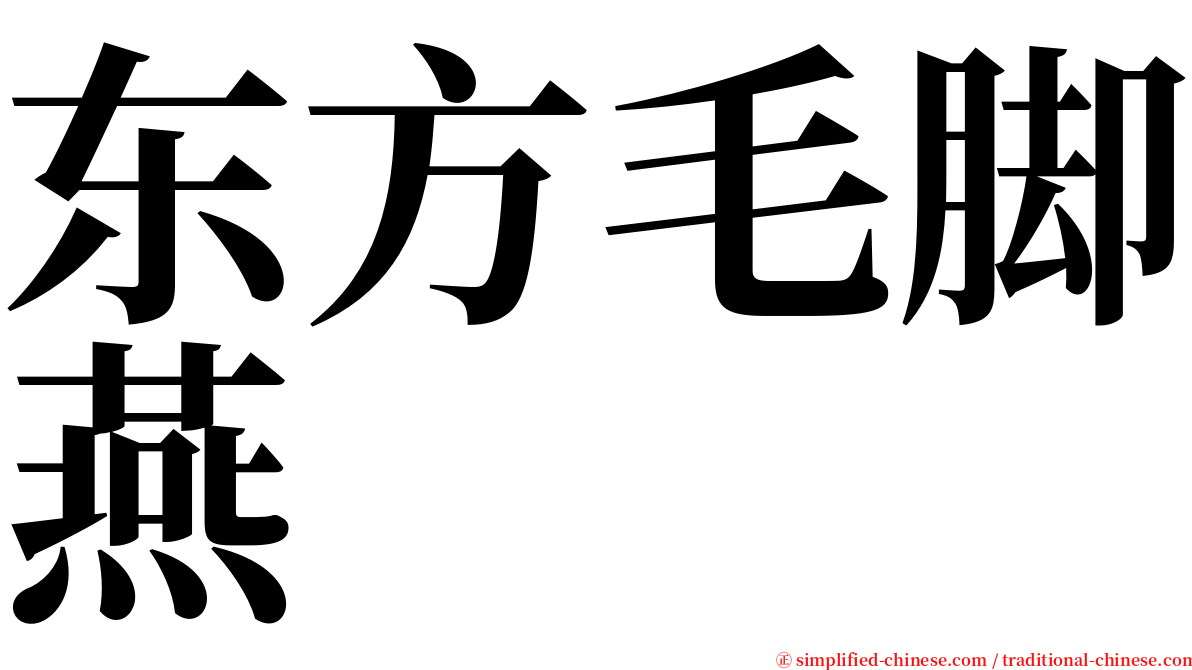 东方毛脚燕 serif font