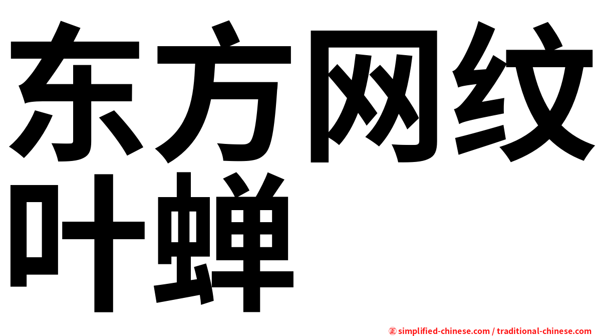 东方网纹叶蝉