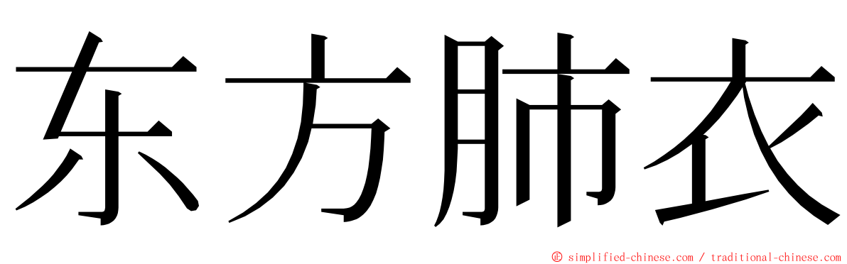 东方肺衣 ming font