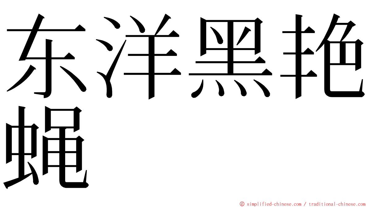 东洋黑艳蝇 ming font