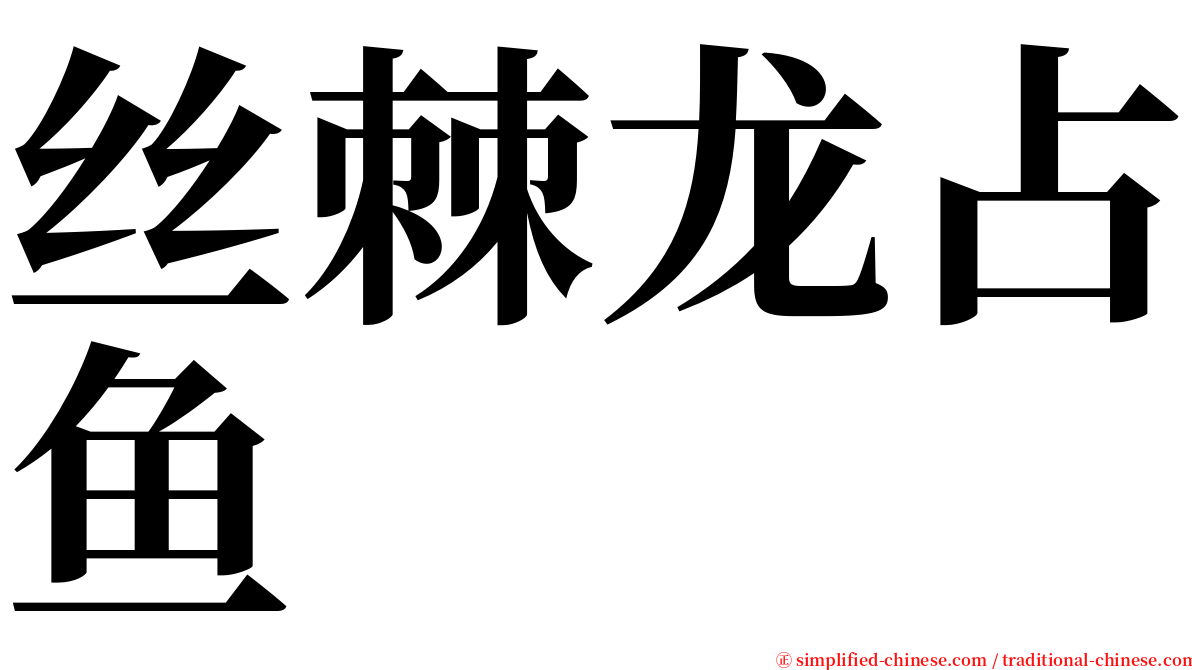 丝棘龙占鱼 serif font