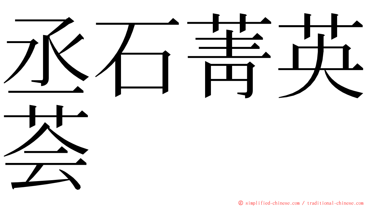 丞石菁英荟 ming font