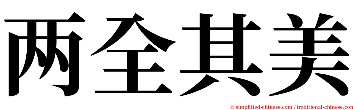 两全其美 serif font