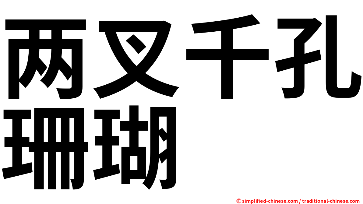 两叉千孔珊瑚