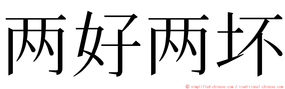 两好两坏 ming font