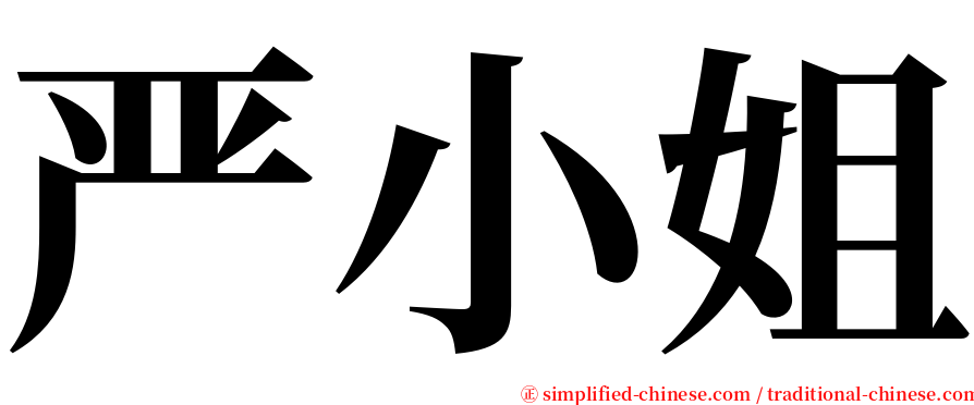 严小姐 serif font