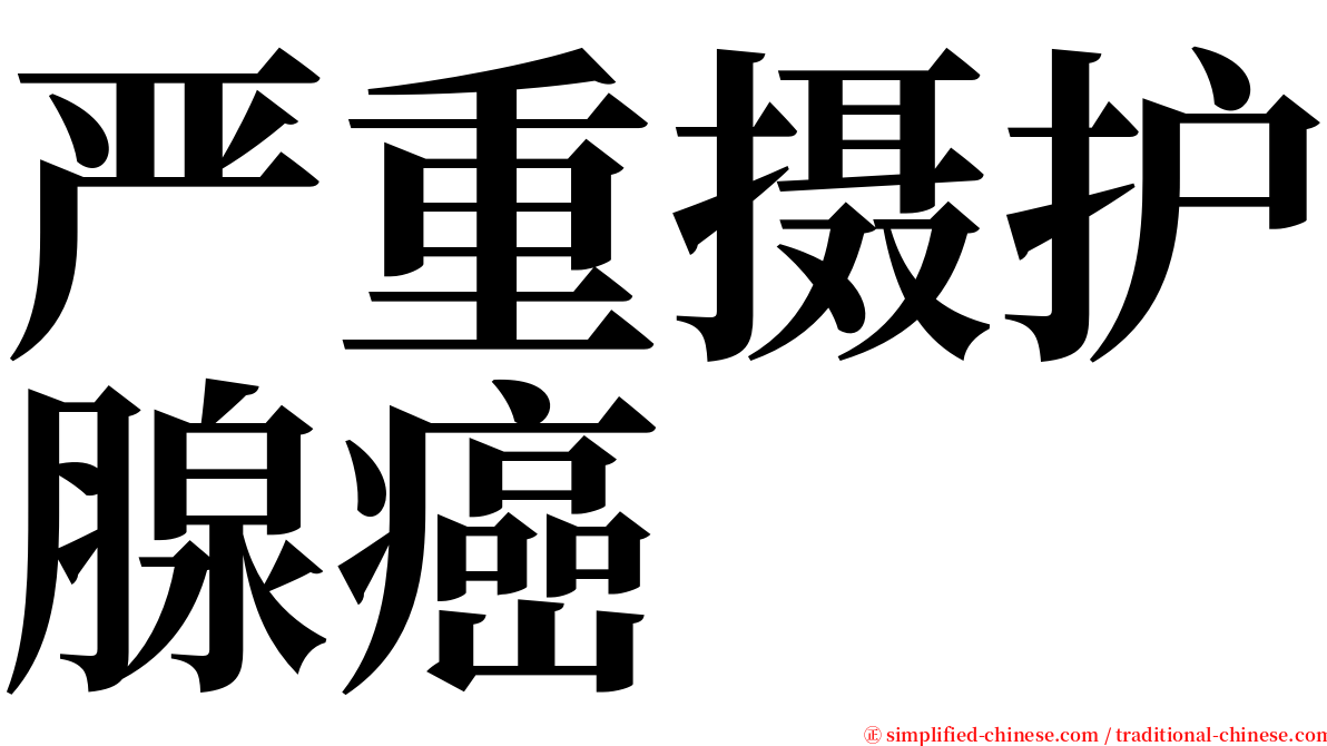 严重摄护腺癌 serif font