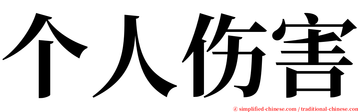 个人伤害 serif font