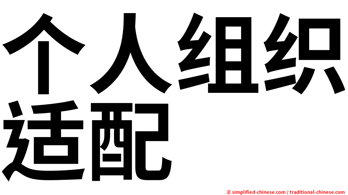 个人组织适配