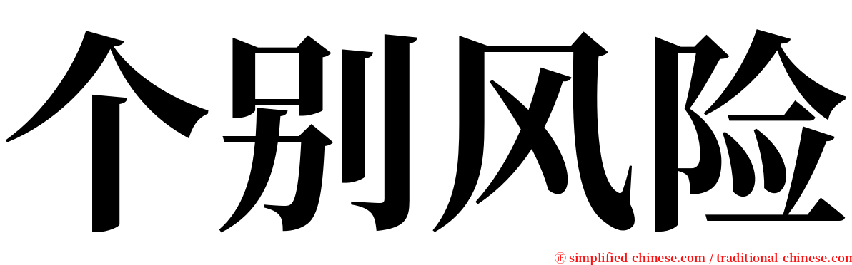 个别风险 serif font