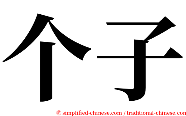 个子 serif font