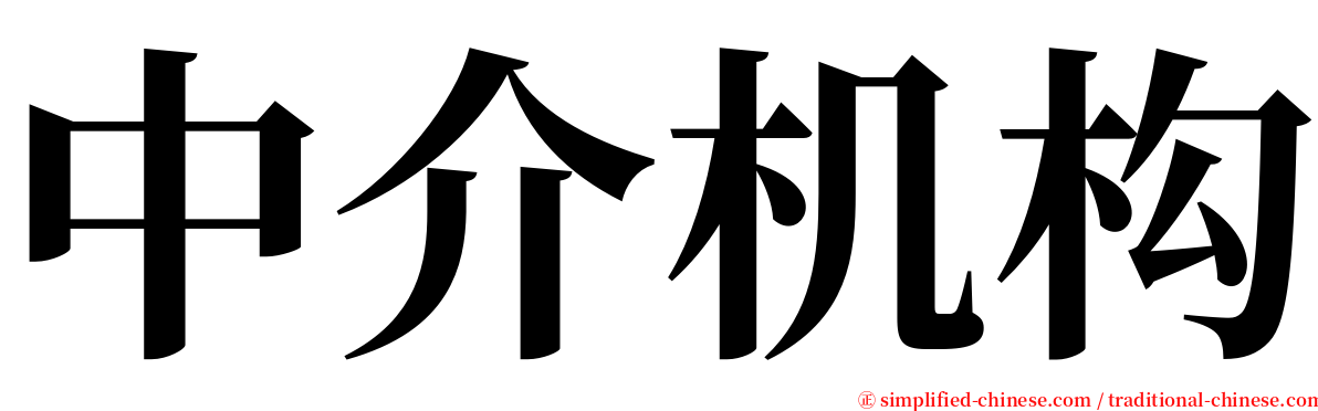 中介机构 serif font