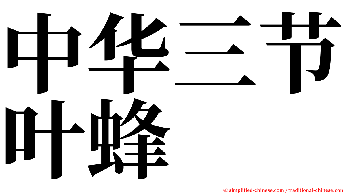 中华三节叶蜂 serif font