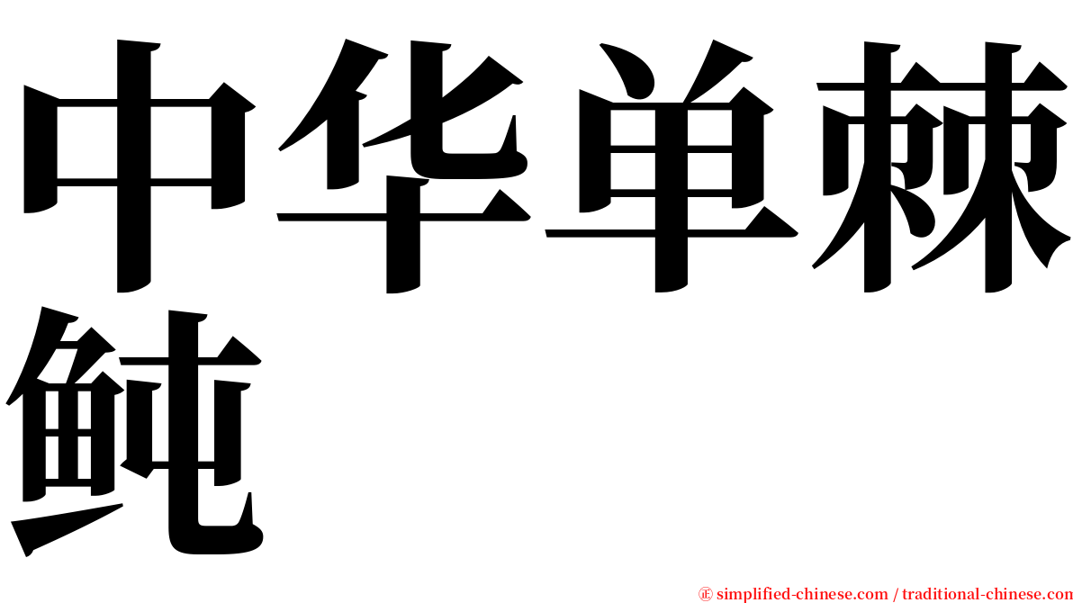 中华单棘鲀 serif font