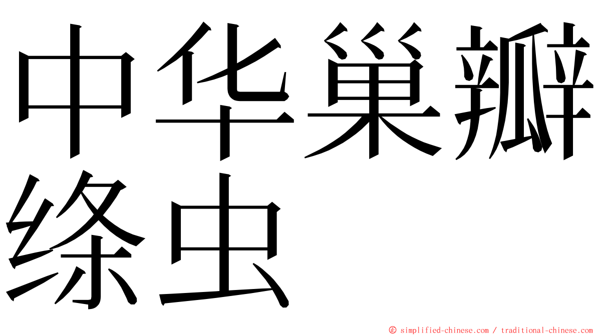 中华巢瓣绦虫 ming font
