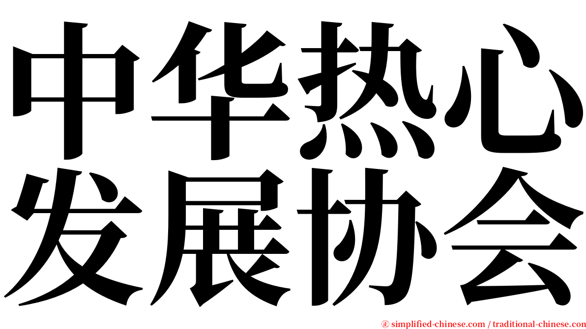 中华热心发展协会 serif font