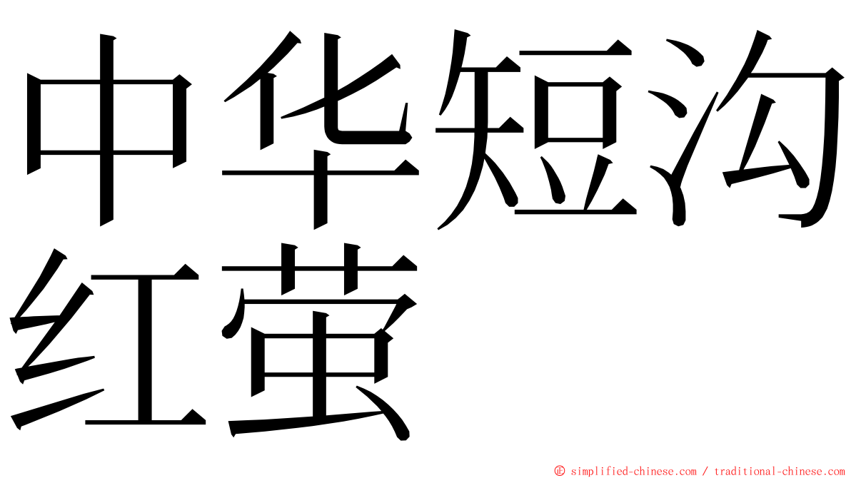 中华短沟红萤 ming font
