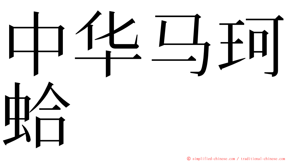 中华马珂蛤 ming font