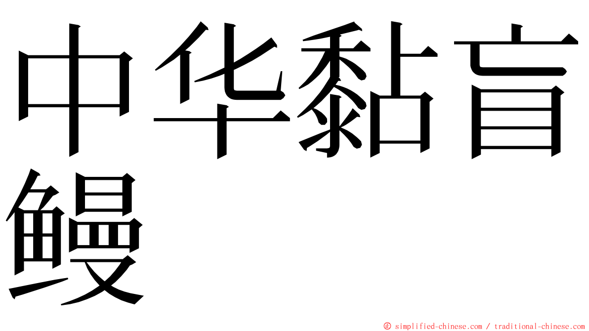 中华黏盲鳗 ming font