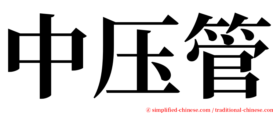 中压管 serif font