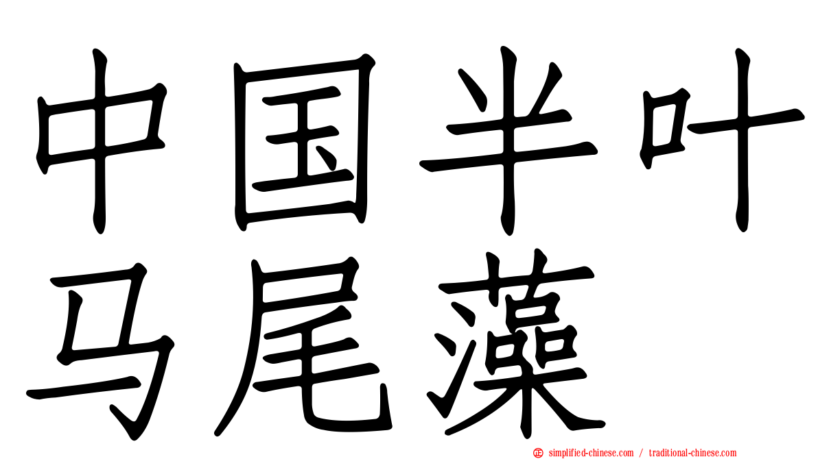 中国半叶马尾藻