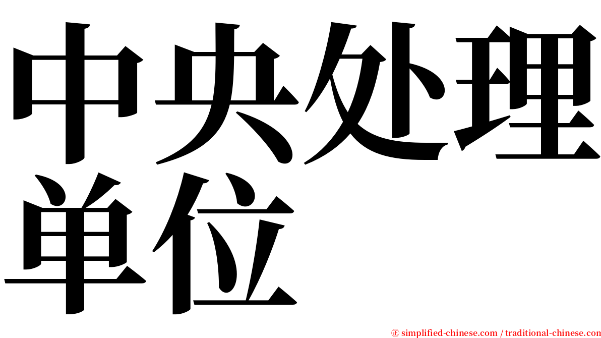 中央处理单位 serif font