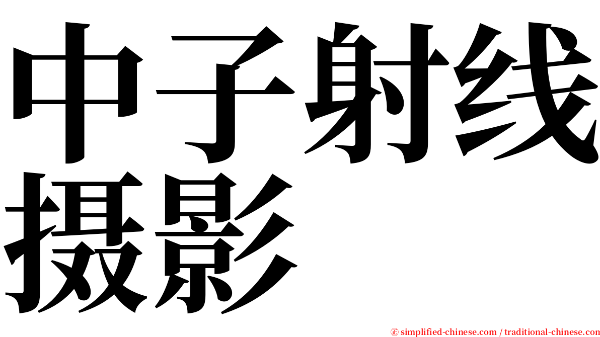 中子射线摄影 serif font