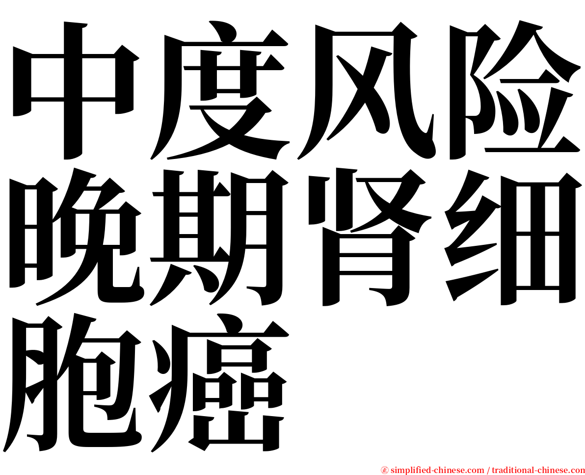 中度风险晚期肾细胞癌 serif font