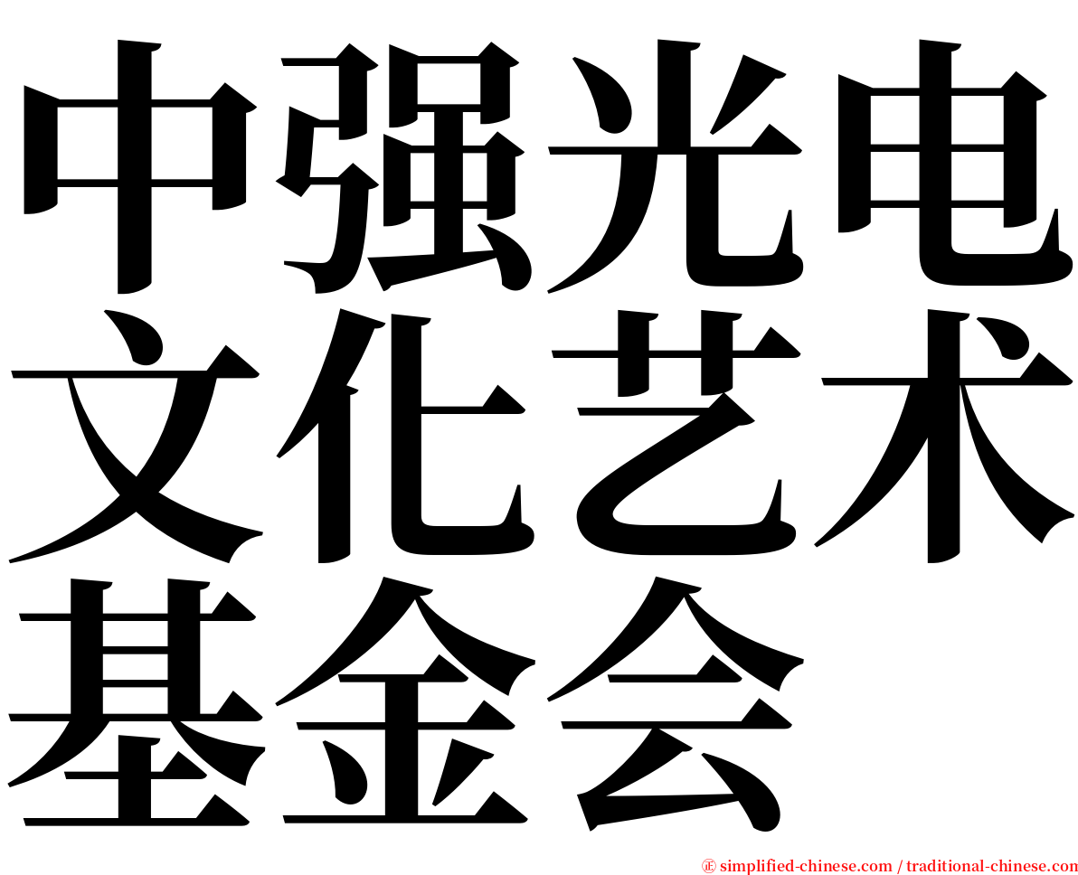 中强光电文化艺术基金会 serif font