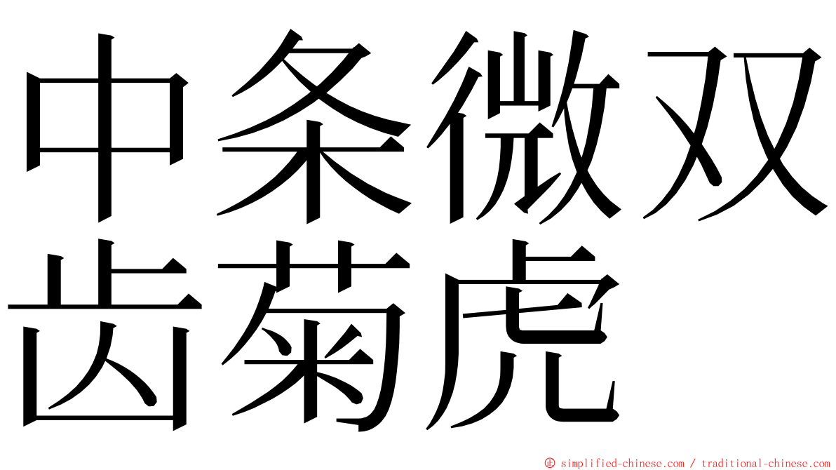 中条微双齿菊虎 ming font