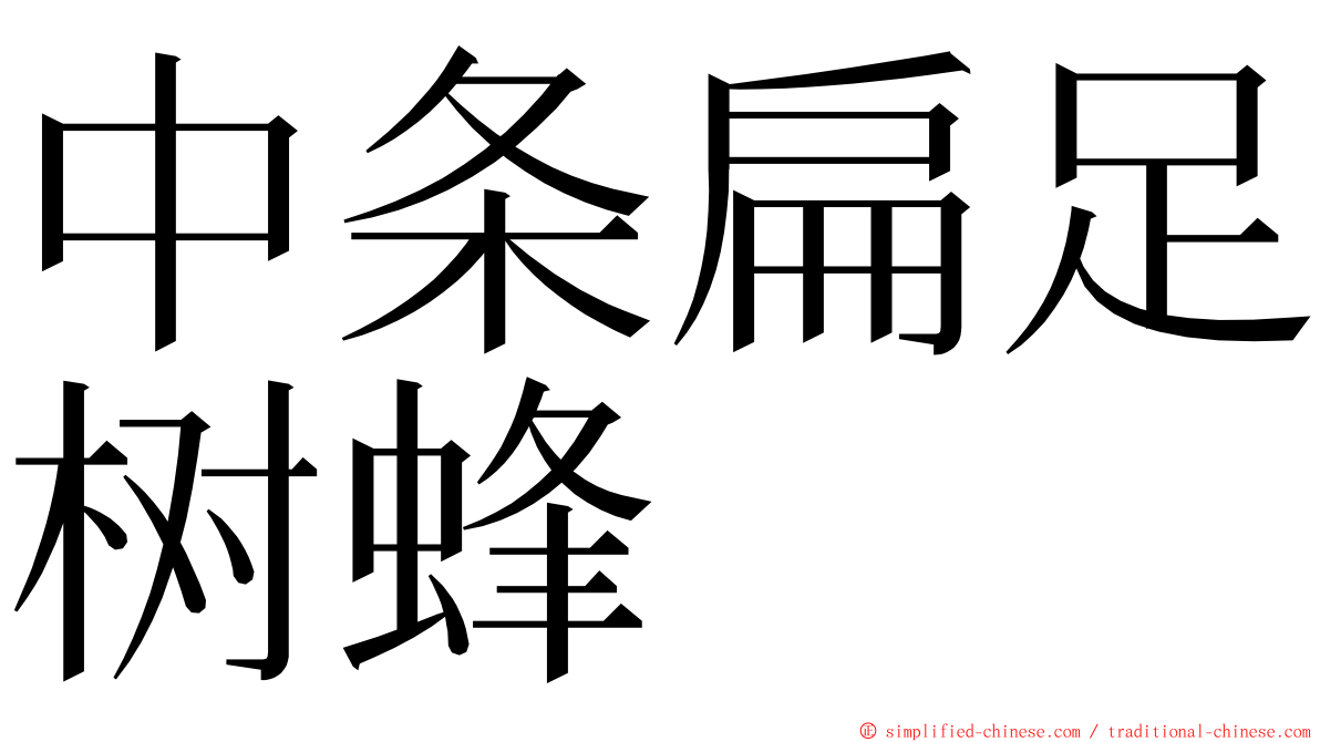 中条扁足树蜂 ming font