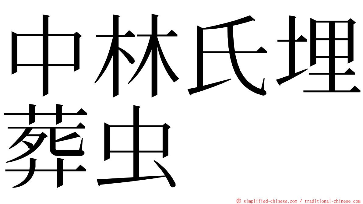 中林氏埋葬虫 ming font