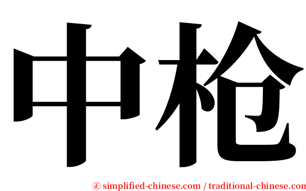 中枪 serif font