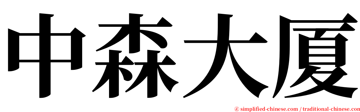 中森大厦 serif font