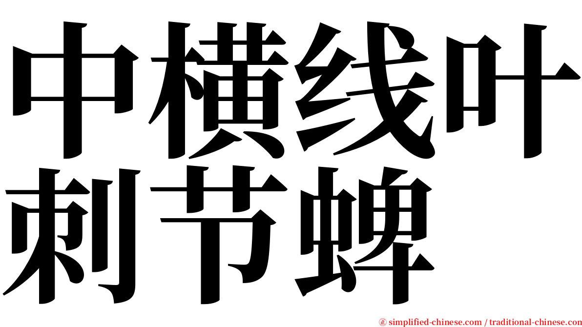 中横线叶刺节蜱 serif font