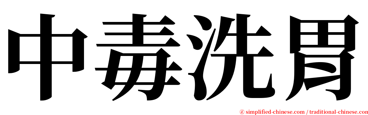 中毒洗胃 serif font