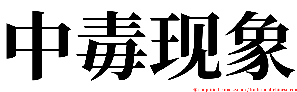 中毒现象 serif font