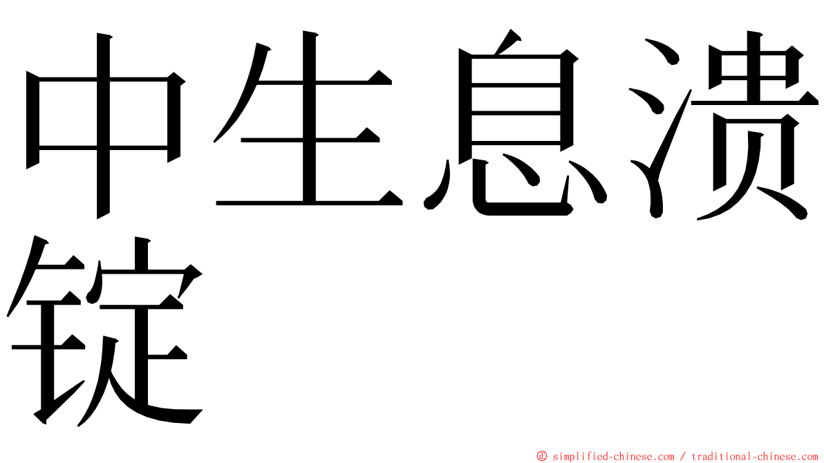 中生息溃锭 ming font