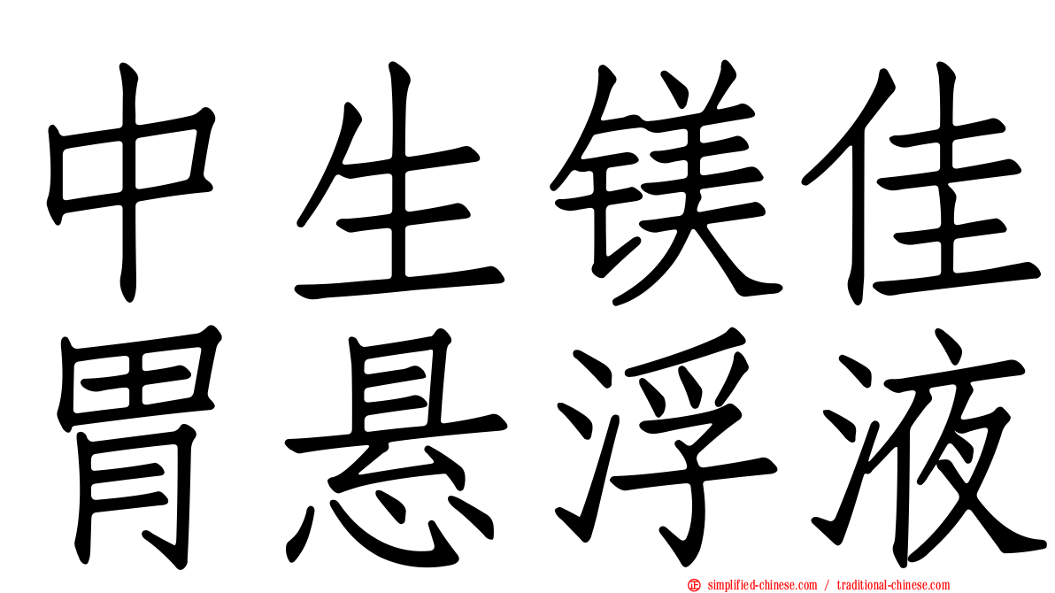 中生镁佳胃悬浮液